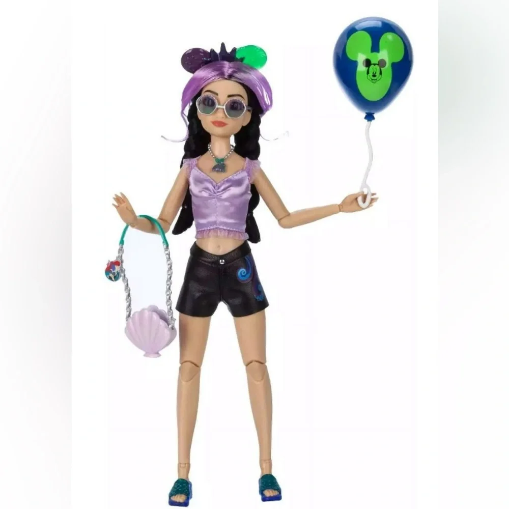 Disney Ariel Doll in Purple and Black Ensemble - Picture 2 of 14